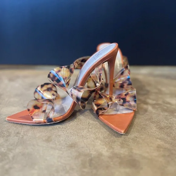 ❤️Monika Chiang Klara Brown Leather & Tortoise PVC Sandals - Picture 8 of 12